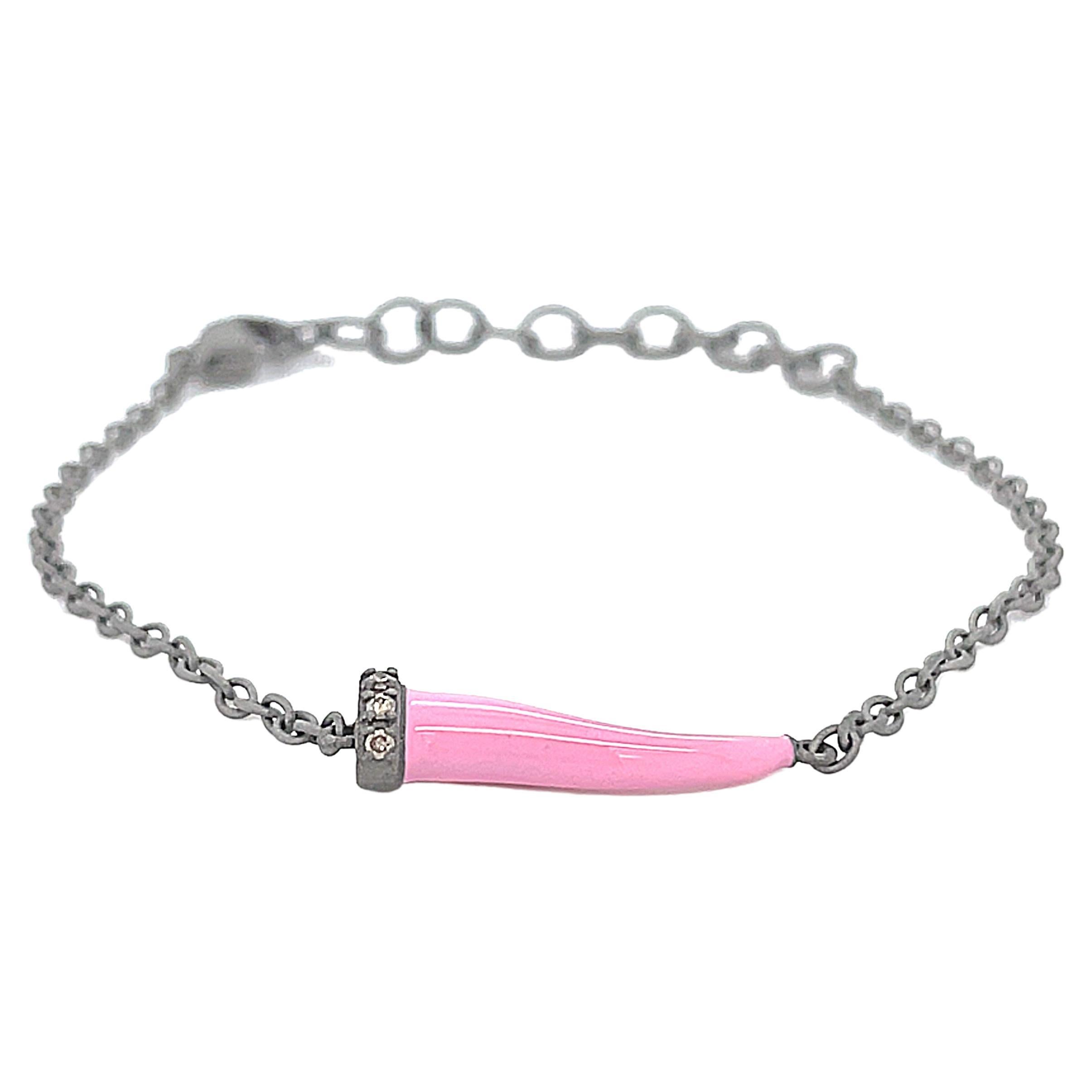 Titanium Diamonds Bracelet - Pink Ribbon Association Monaco For Sale