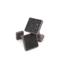 Titanium Black Diamond Square Cufflinks