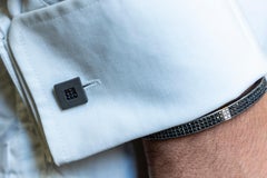 Titanium Black Diamond Square Cufflinks