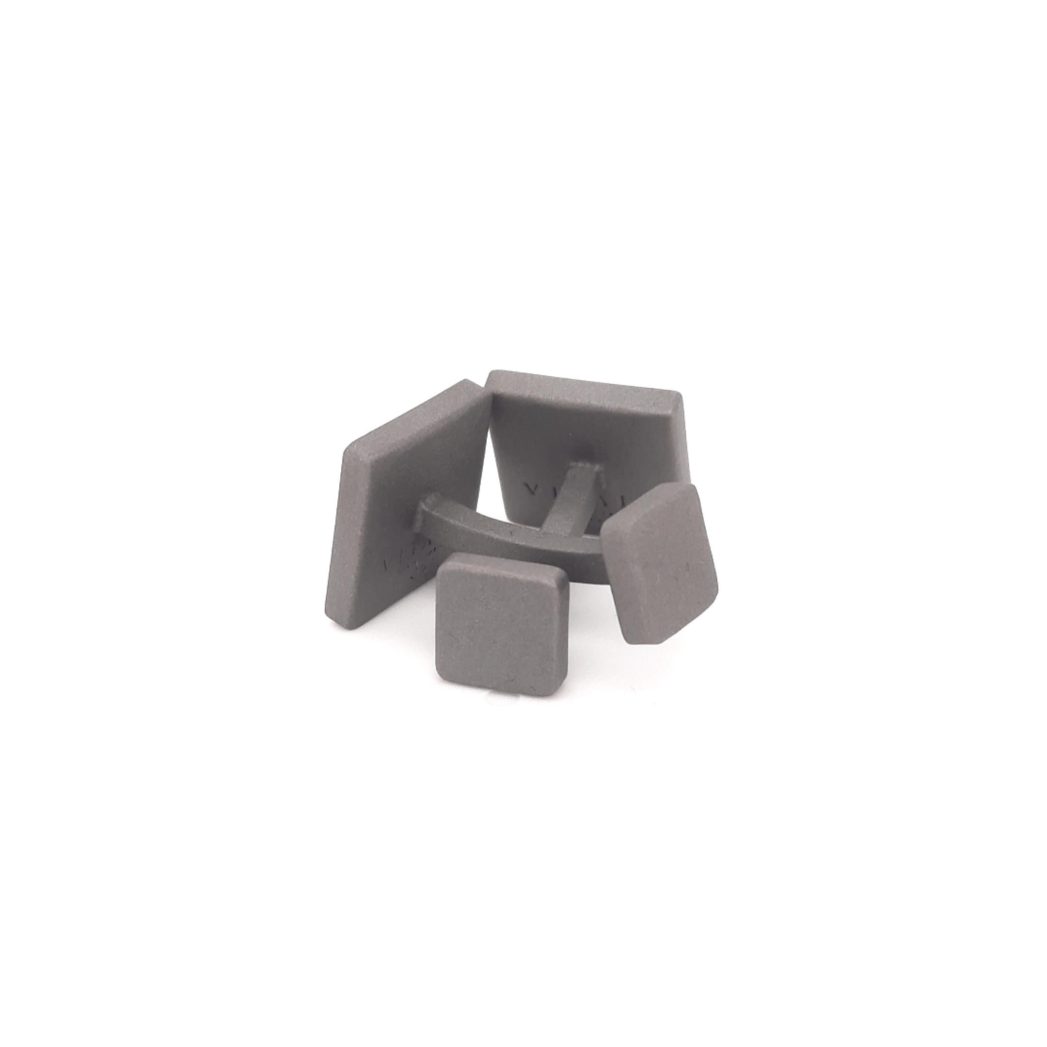 Titanium Black Diamond Square Cufflinks For Sale 2