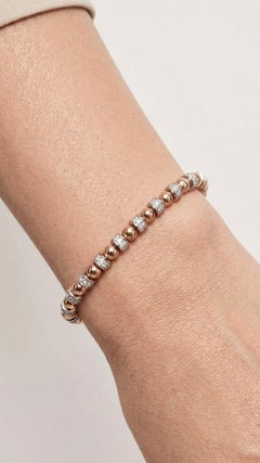 Titanium Bracelet Gold With Diamond In 14K Rose Gold