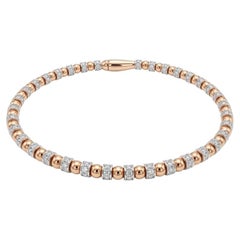 Titanium Bracelet Gold With Diamond In 14K Rose Gold