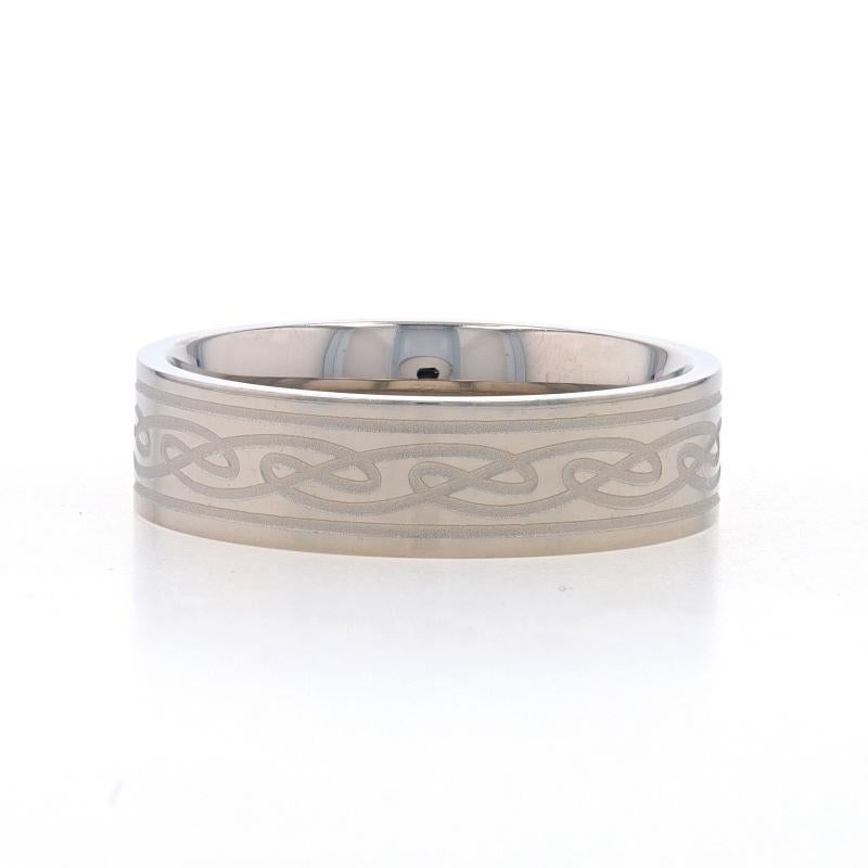 Titanium Celtic Knot Men's Wedding Band - Comfort Fit Ring Size 9 1