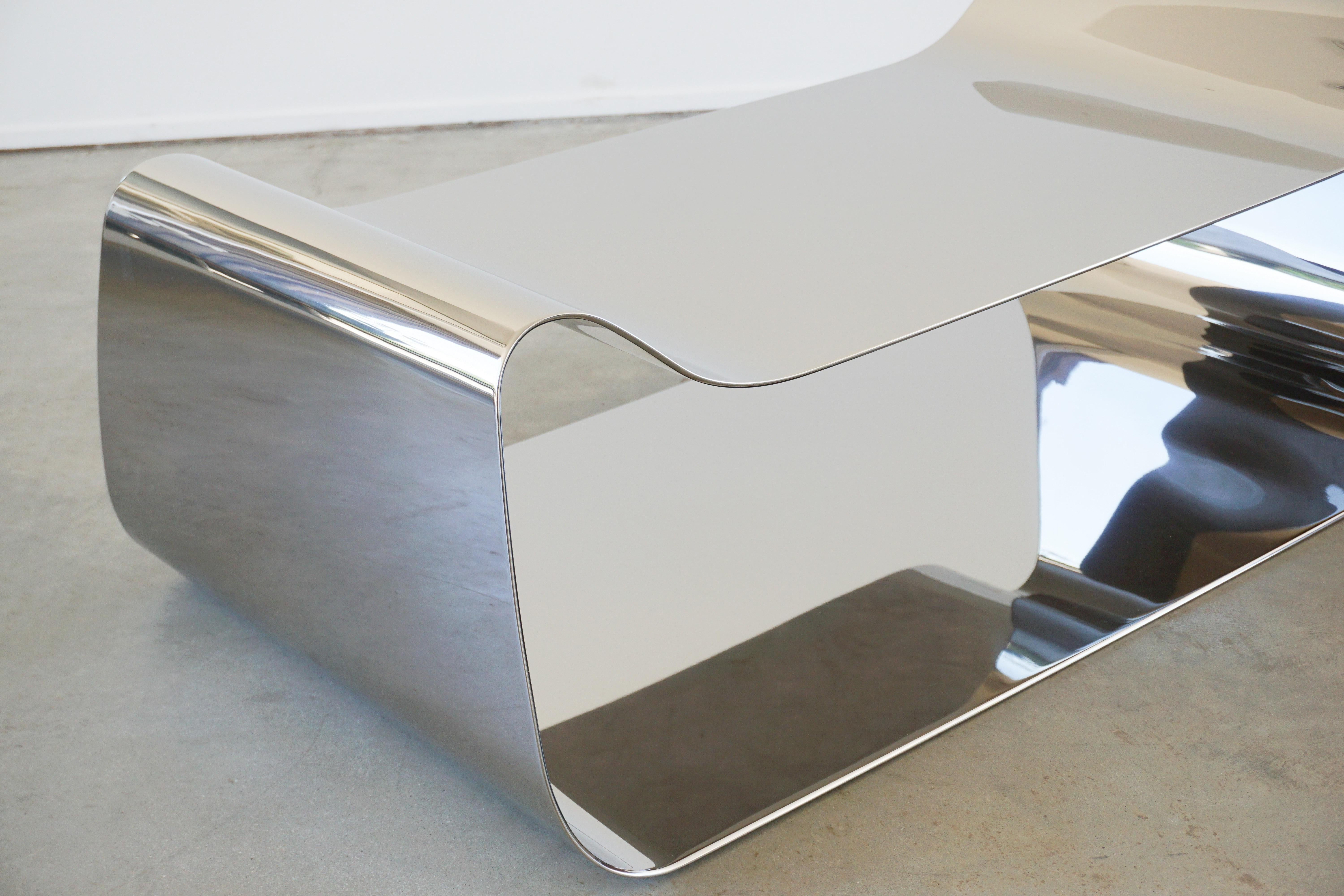 Modern Titanium Coffee Table by William Emmerson For Sale