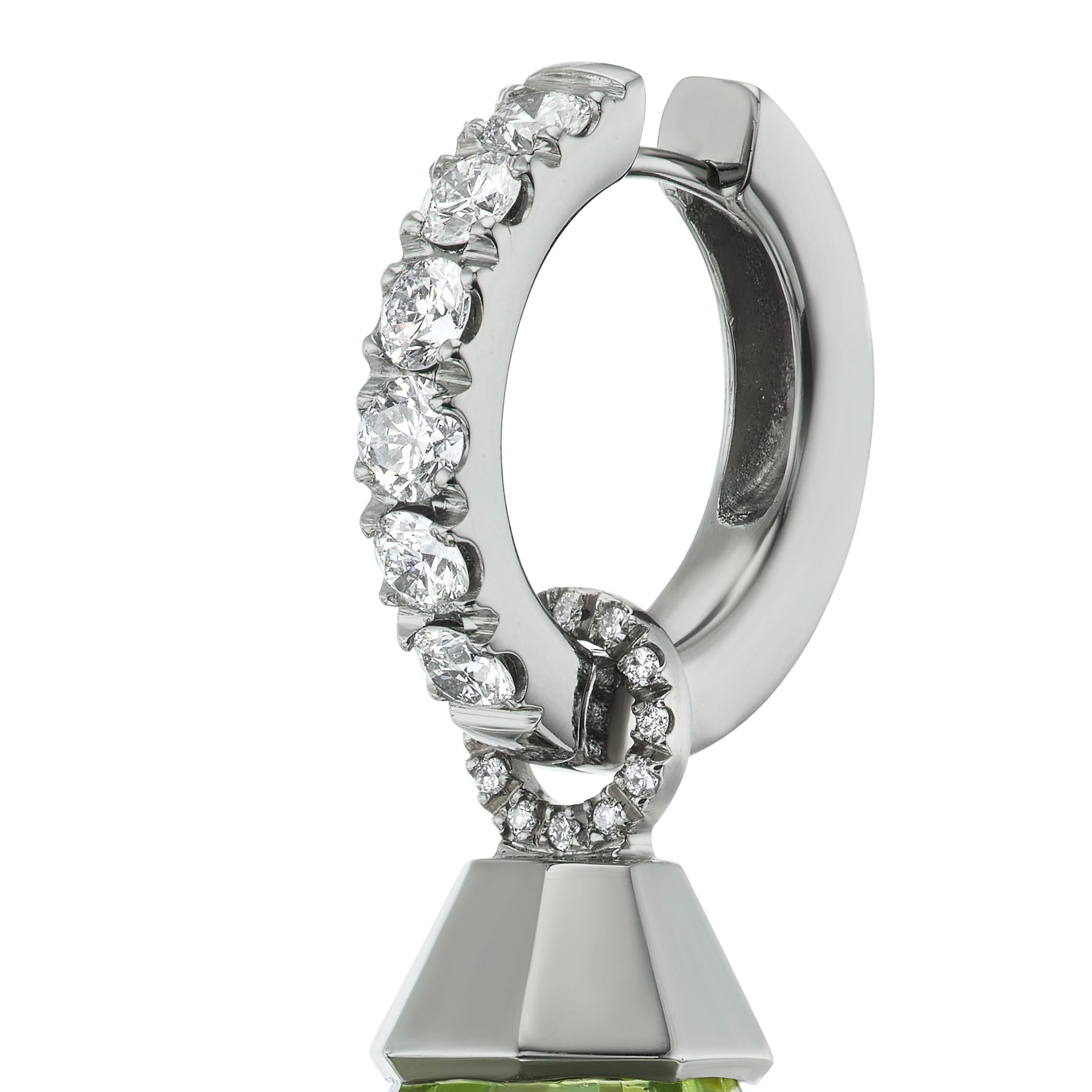 Titan-Diamant-Grün-Bernstein-Tropfen-Ohrringe im Zustand „Neu“ im Angebot in Bal Harbour, FL