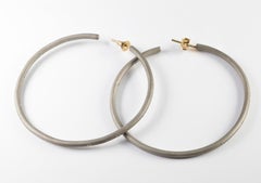 Titanium Diamond Hoop Earrings