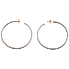 Titanium Diamond Hoop Earrings
