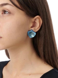 Pendientes Pétalos Titanio Diamantes Oro Rosa 18KT Made in Italy