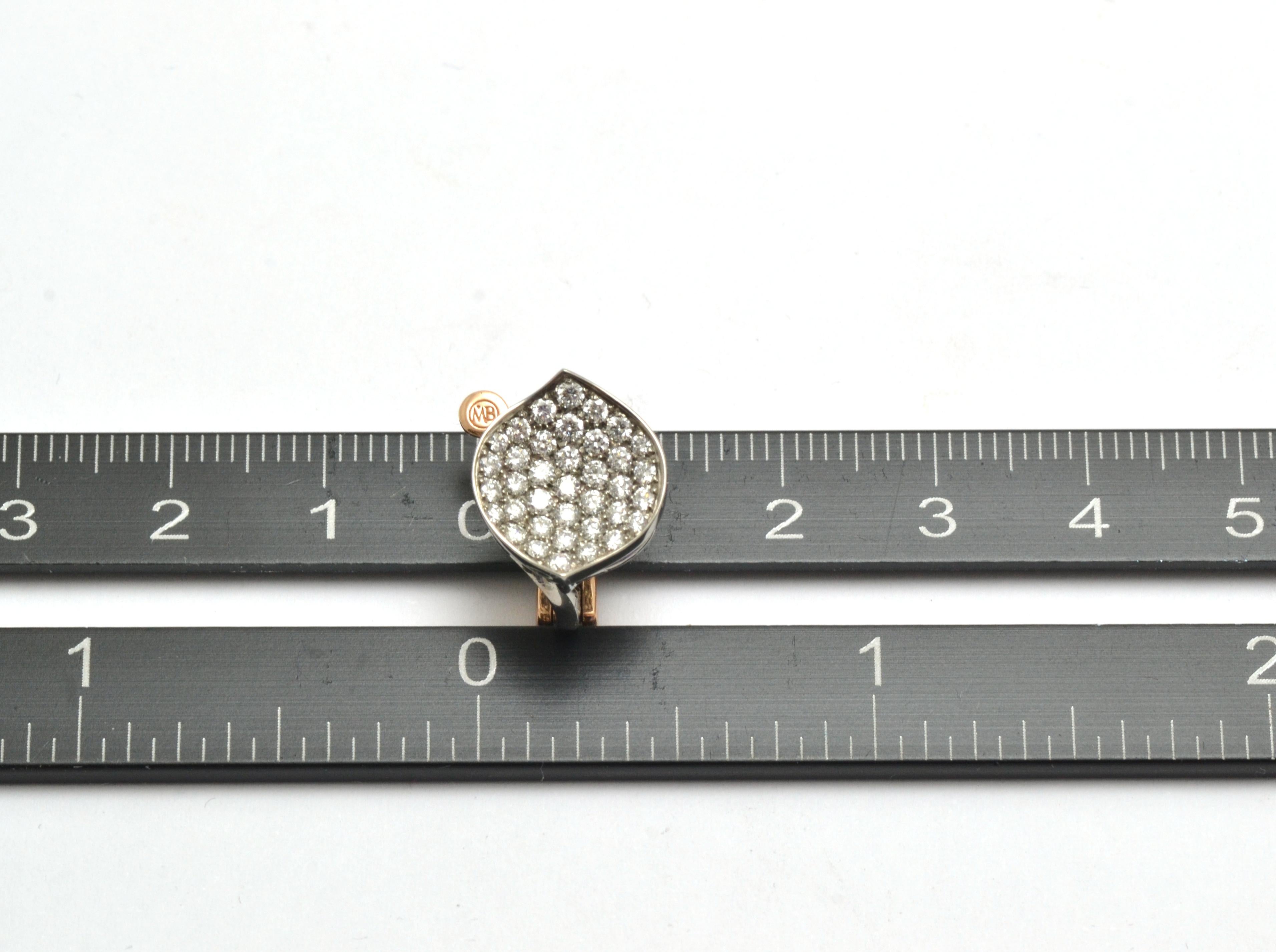 Titanium Diamonds 18KT Rose Gold Made in Italy Petals Earrings Available Now In New Condition In Valenza , IT