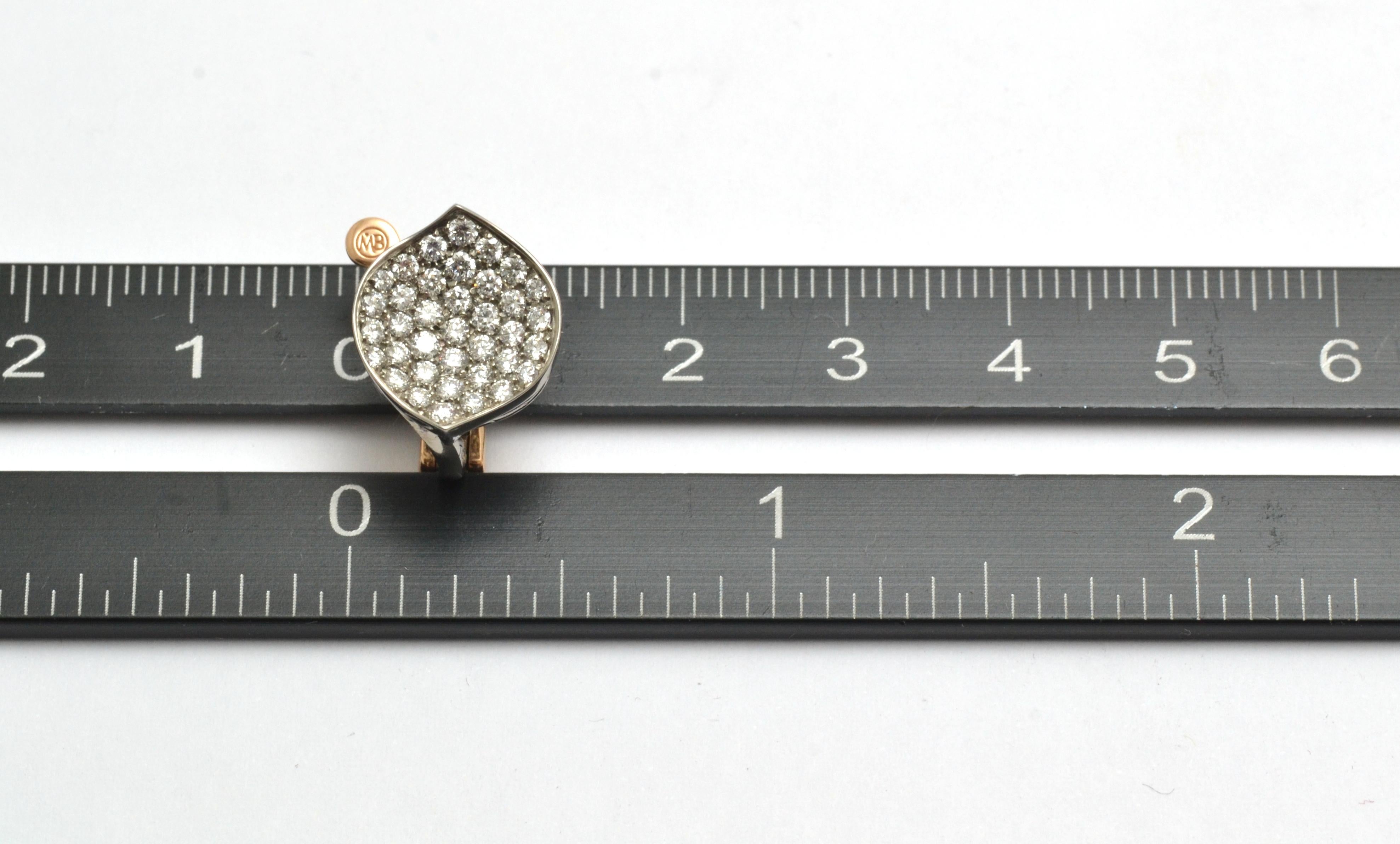 Women's Titanium Diamonds 18KT Rose Gold Made in Italy Petals Earrings Available Now