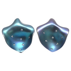 Titanium Diamonds 18KT Rose Gold Made in Italy Petal Earrings