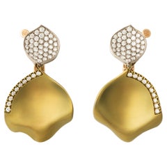 Titanium Diamonds 18KT Rose Gold Made in Italy Petals Earrings Available Now