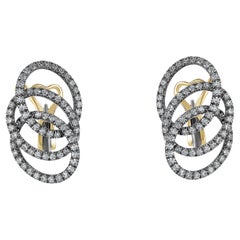 Titanium Natural Diamonds 18KT Gold Olympia Earrings  The price has a reason!