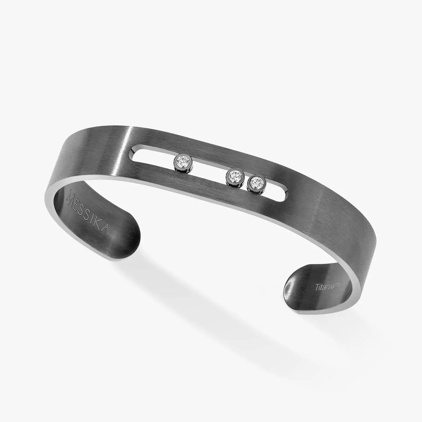 Titanium Graphite bangle by Messika In New Condition For Sale In Amsterdam, NL