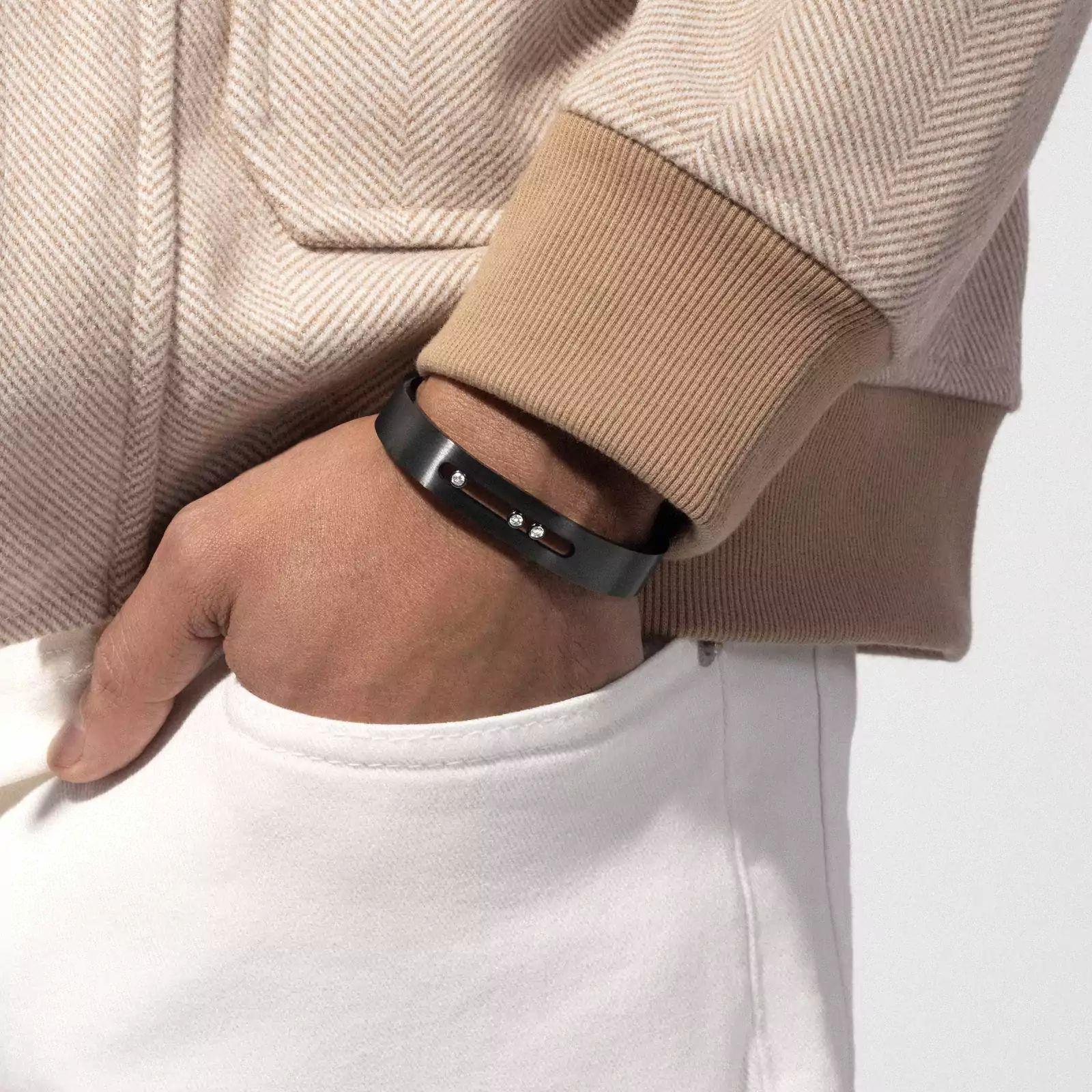 Men's Titanium Graphite bangle by Messika For Sale