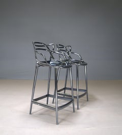 Titanium Kartell Bar Stools by Philippe Stark, Set of 2