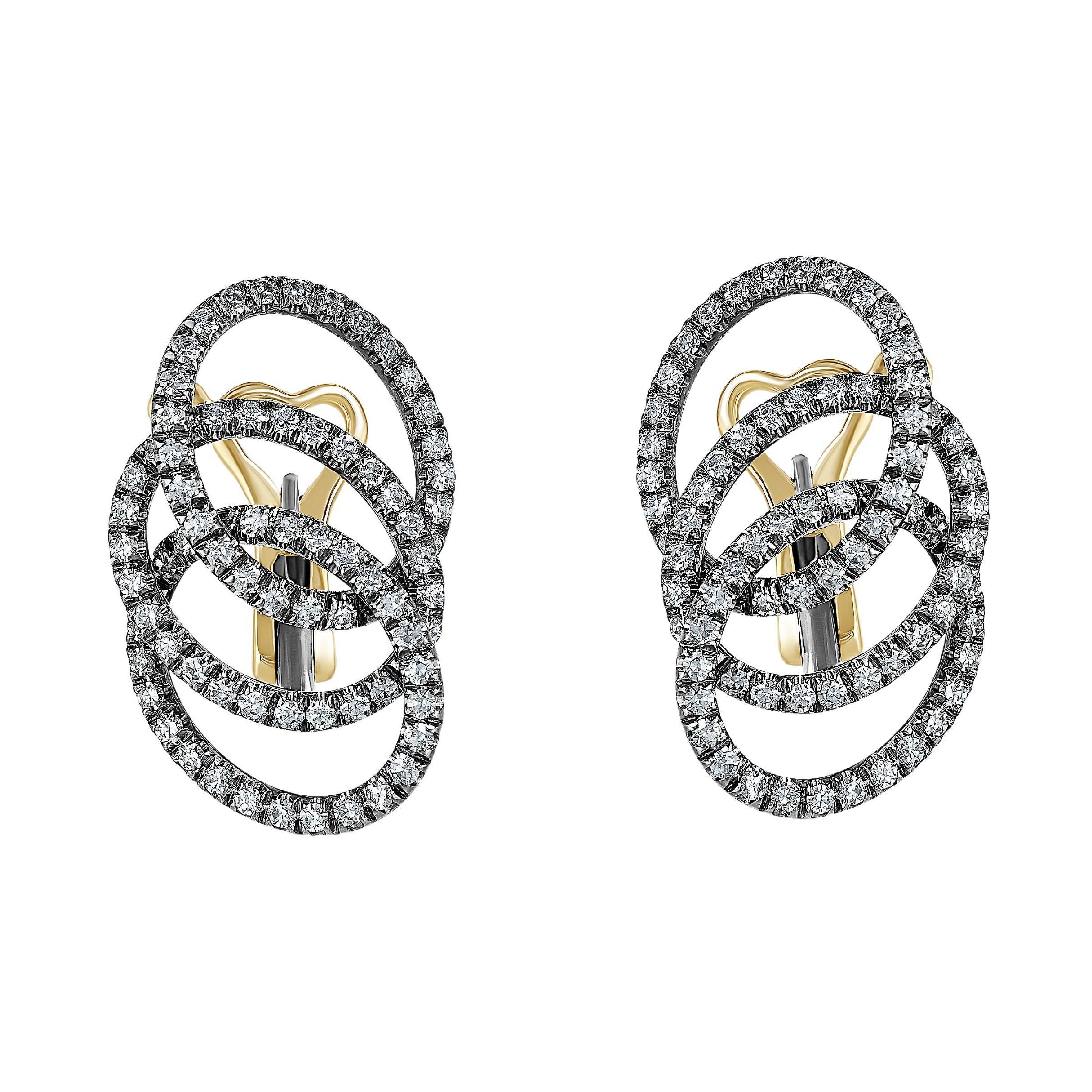 Titanio Diamantes Naturales Oro 18KT Pendientes Olympia ¡El precio tiene una razón!