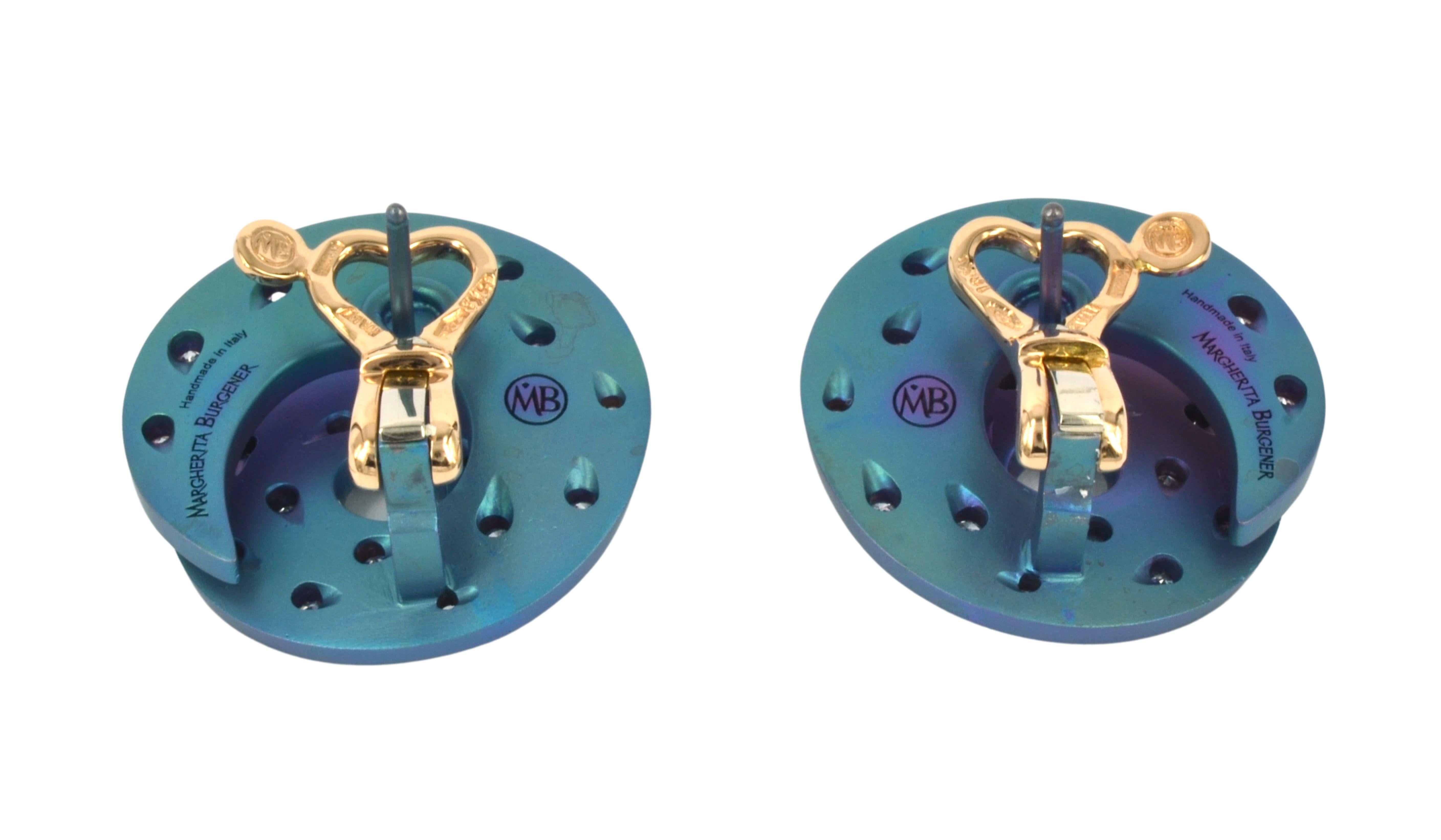 Pendientes Espiral Titanio Diamantes Naturales Oro Rosa 18KT en venta 2