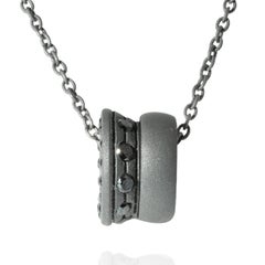Titanium Necklace with Black Diamonds