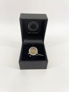 Titanium Ring “Rose” with 14 Karat Gold Detail and 0.09 Carat Diamond