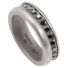 Titanium Ring with Black Diamonds