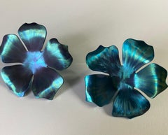 Titanium Silver 18 Karat White Gold Made in Italy Sakura Earrings