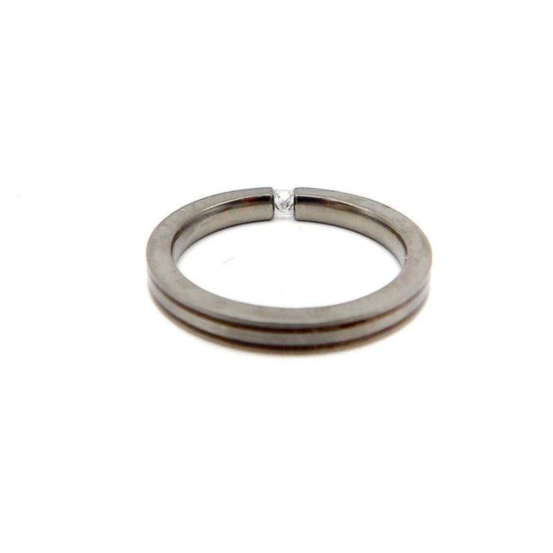 Modernist Titanium, Silver and Diamond Ring For Sale