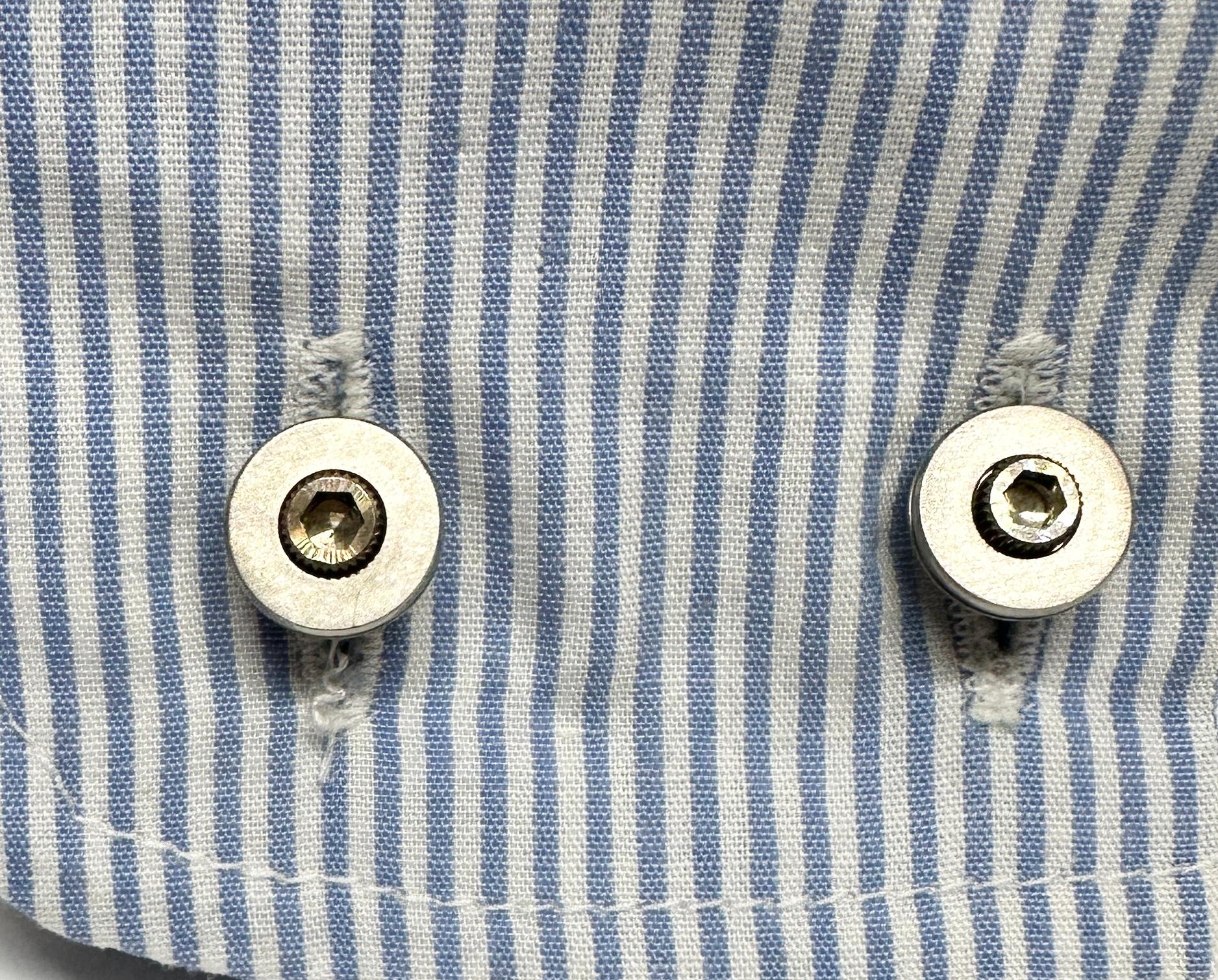 Boutons de manchette Turbo en titane et argent sterling de Paloma Picasso pour Tiffany & Co en vente 1