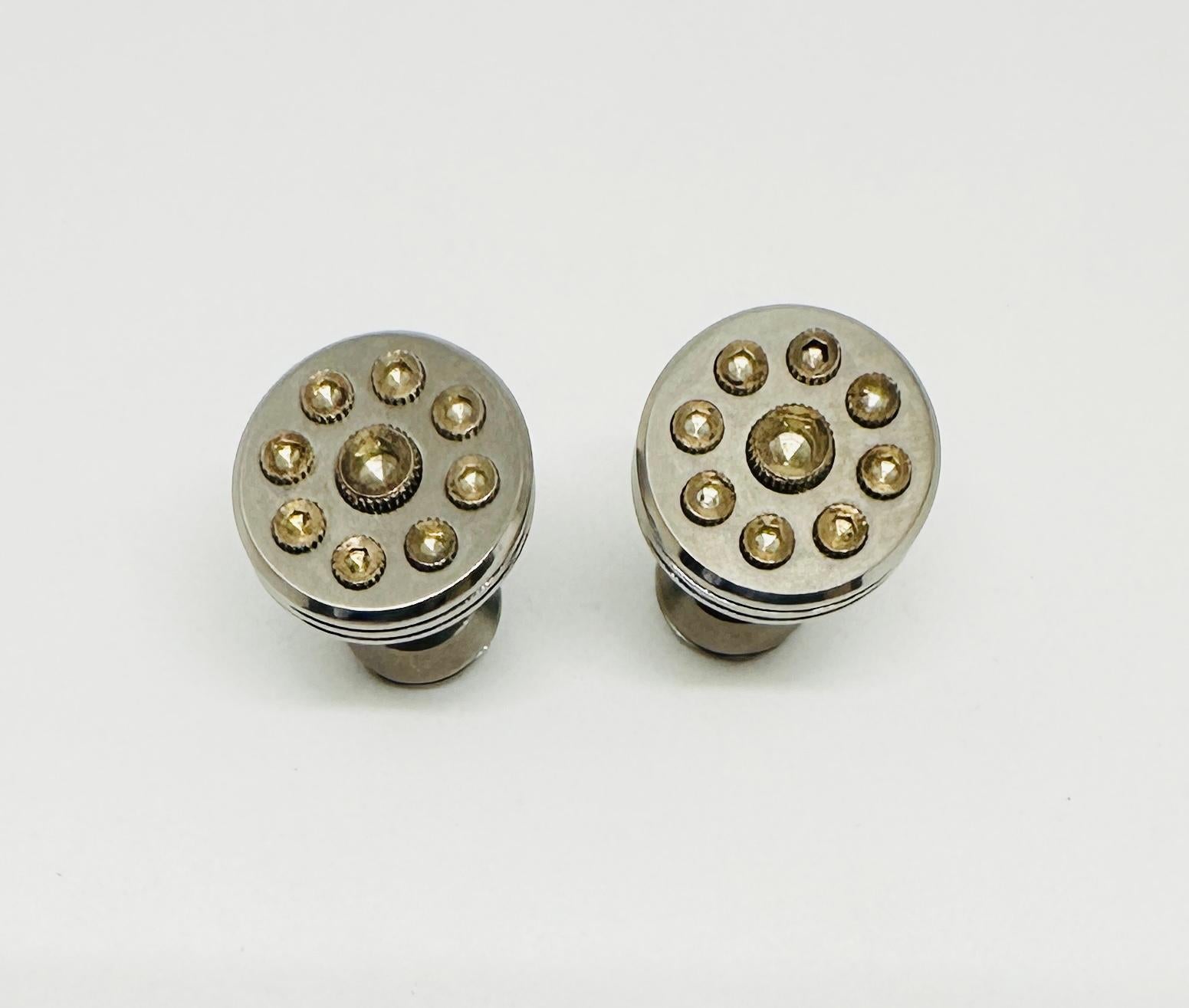 Boutons de manchette Turbo en titane et argent sterling de Paloma Picasso pour Tiffany & Co en vente 2