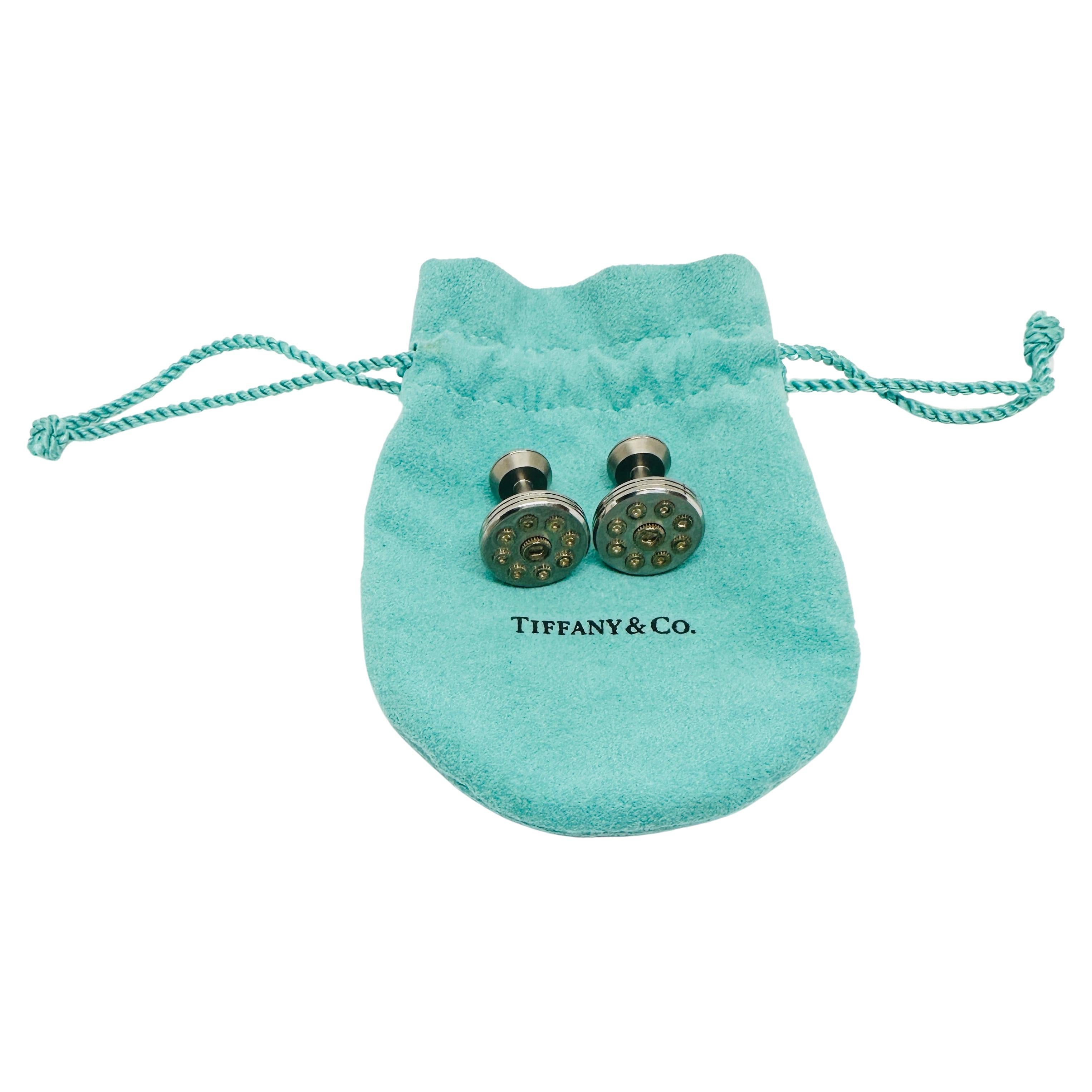 Boutons de manchette Turbo en titane et argent sterling de Paloma Picasso pour Tiffany & Co en vente