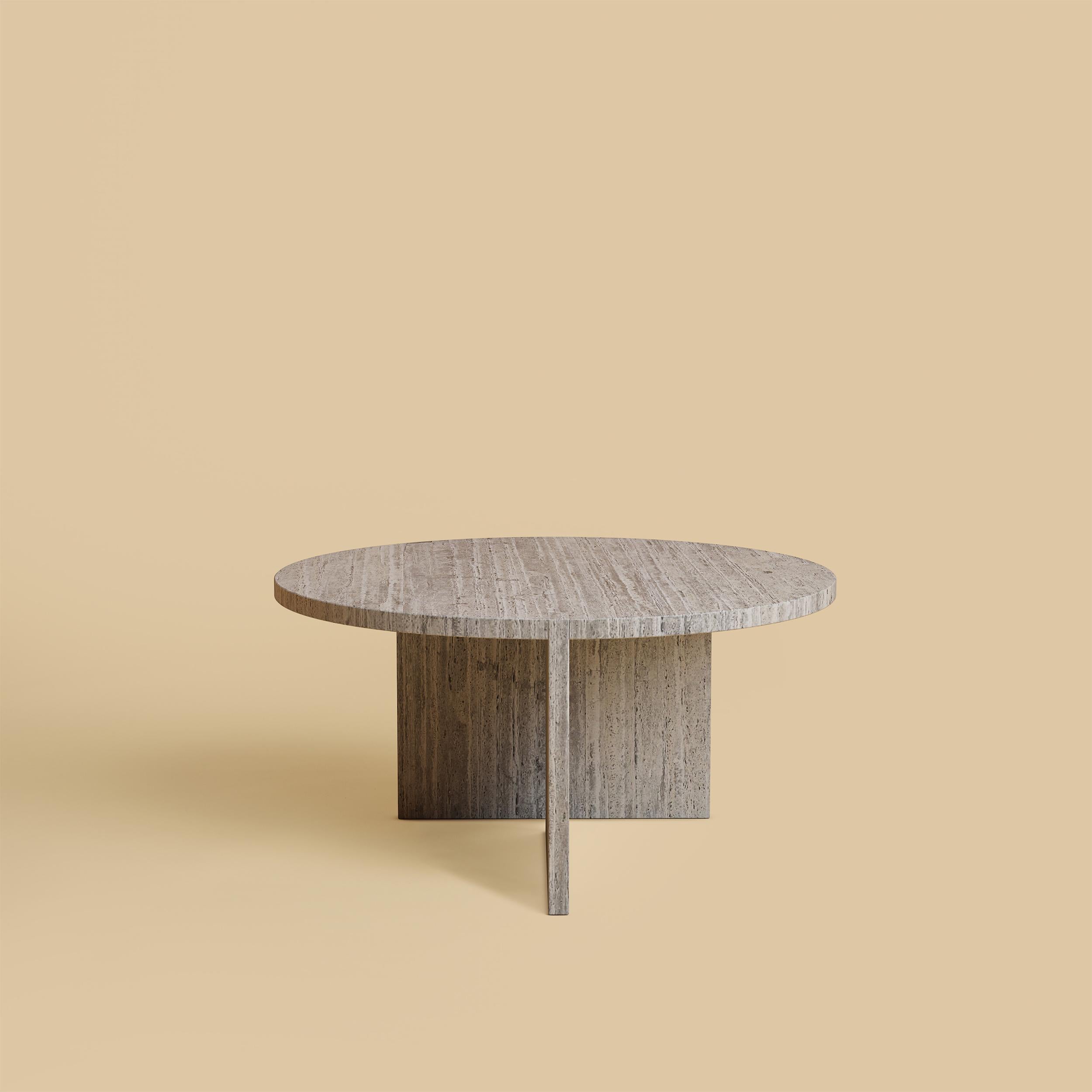 italien Table basse Hashi en titane et travertin par Lebanto en vente