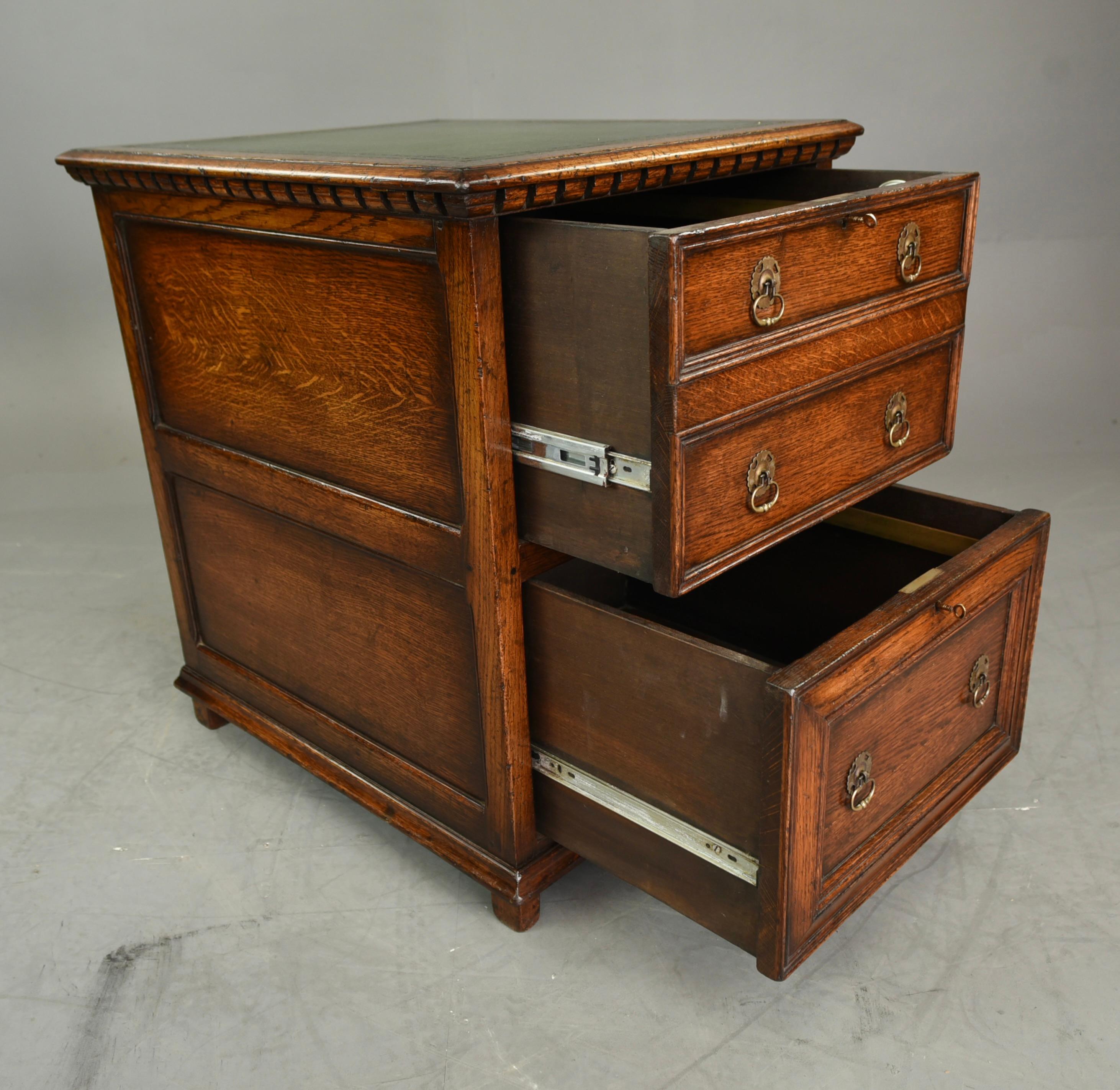 Late 20th Century Titchmarsh and Goodwin oak filing cabinet 