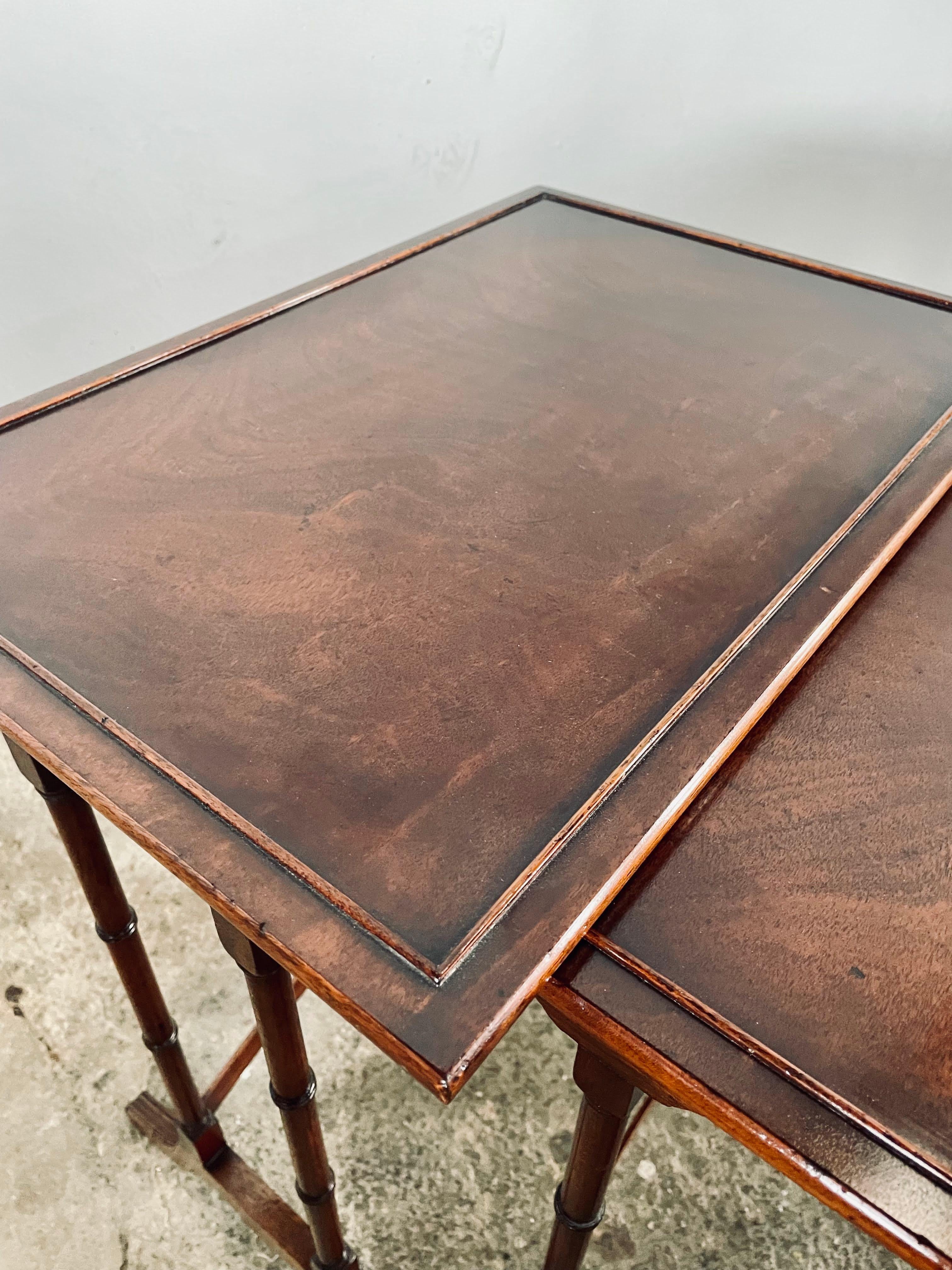 Titchmarsh & Goodwin Bespoke Mahogany Nest of Tables For Sale 1