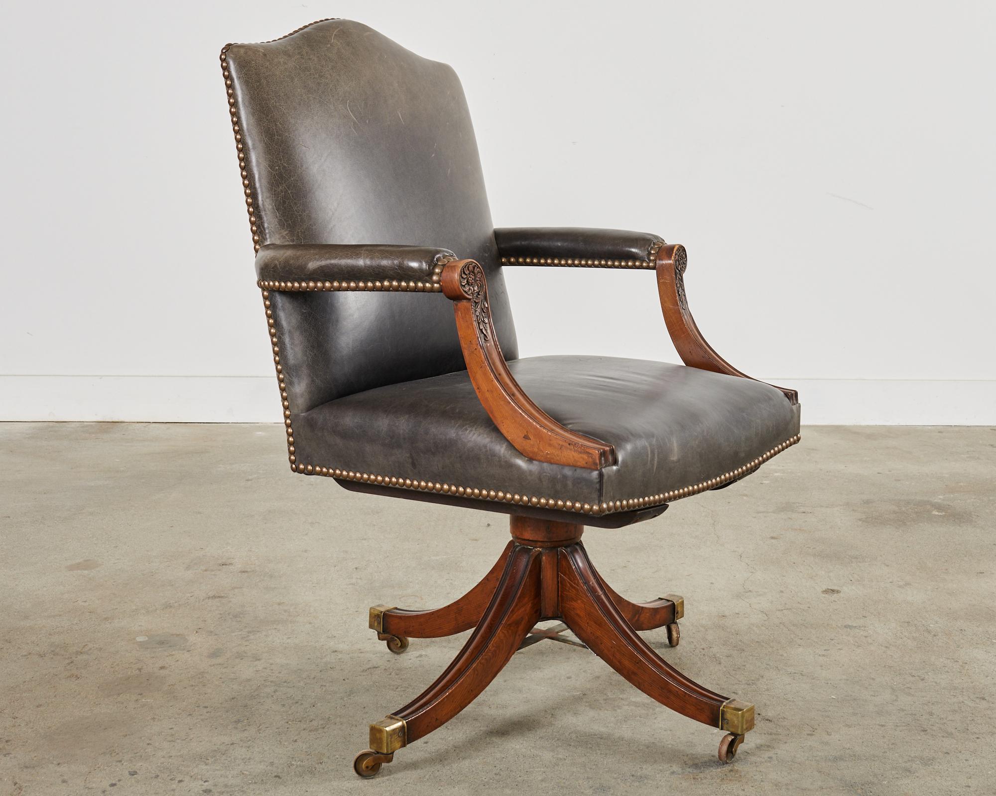 20th Century Titchmarsh & Goodwin English Georgian Style Executive Office Chair For Sale