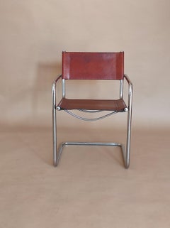 Titi Agnoli Cantilever Leather Chair for UNIFOR Italy 1970s