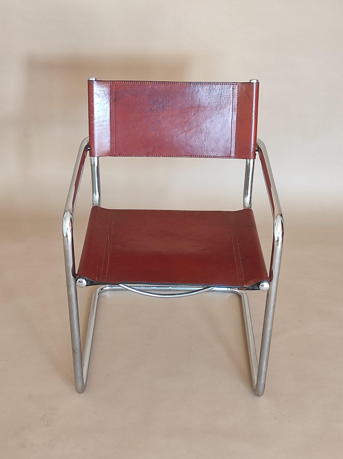 Titi Agnoli Cantilever Leather Chair for UNIFOR Italy 1970s For Sale 2