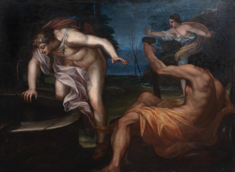 Vulcan & Diana, 16th/17th Century  - Black Portrait Painting by Titian