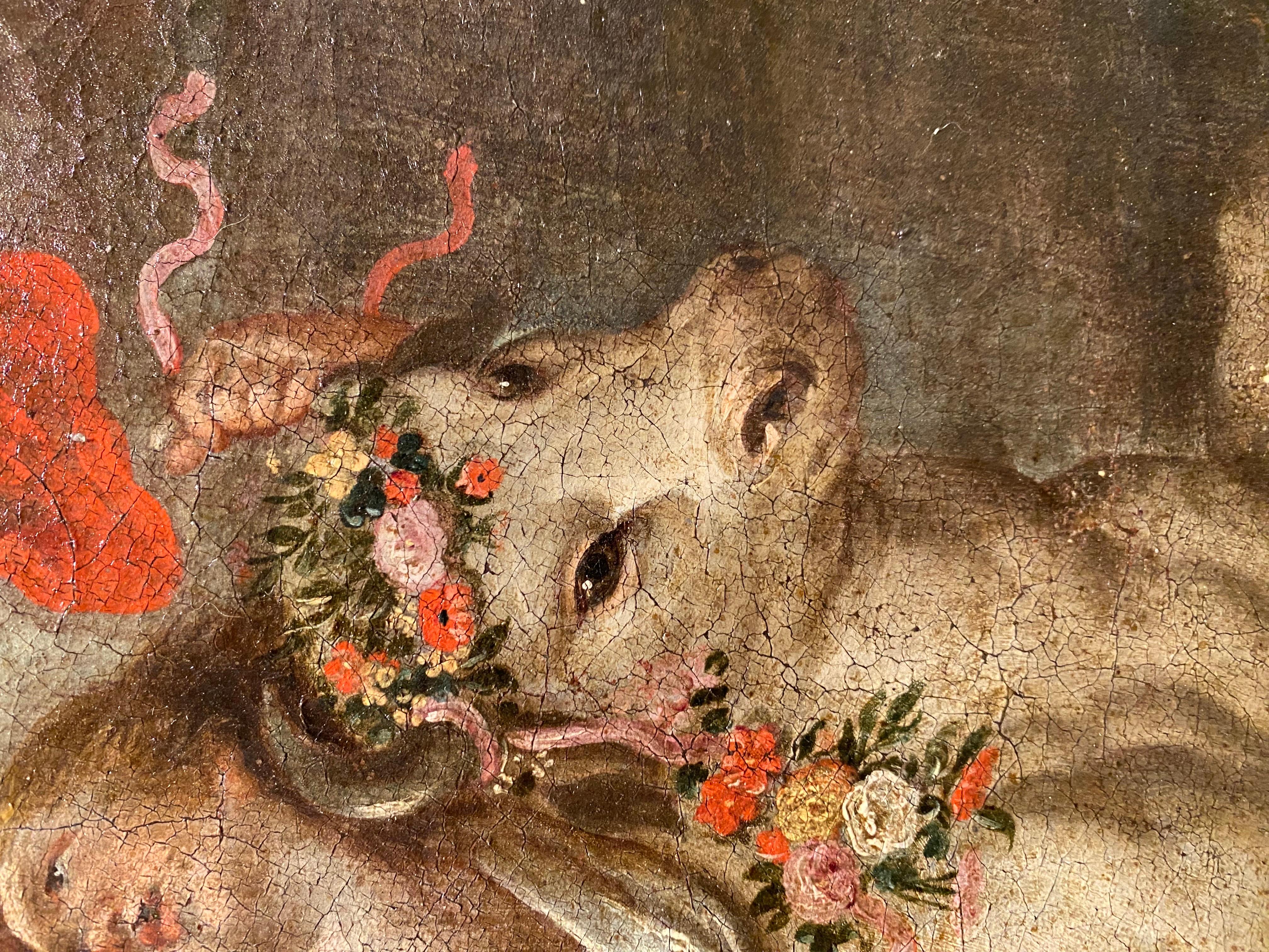 Dipinto antico italiano del XVII secolo - Europa e il toro - mitologia - Painting Antichi maestri di Titian, also known as Tiziano Vecelli (follower of)