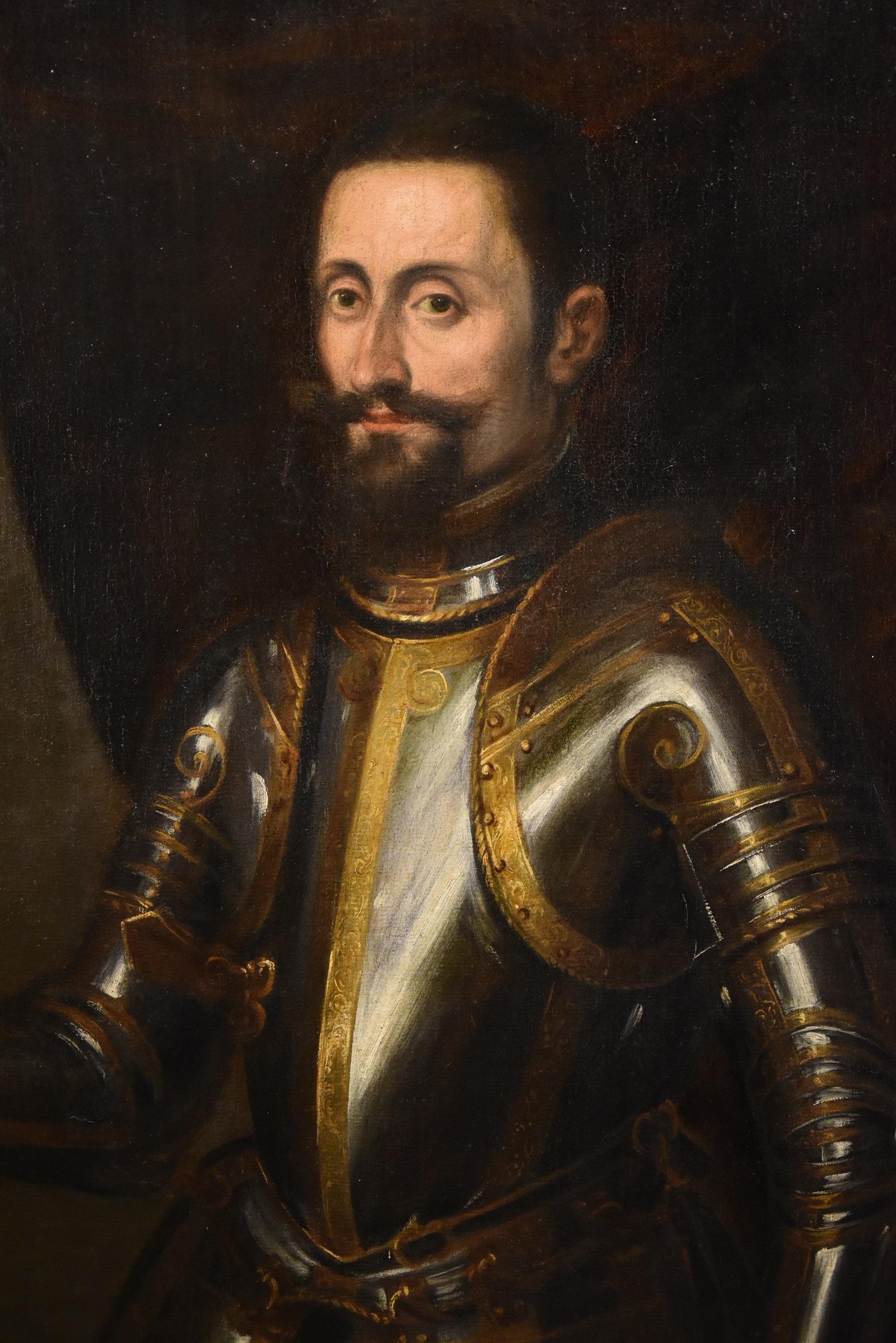 Portrait Knight Armour Titian Paint Oil on canvas Old master 16/17th Century 12