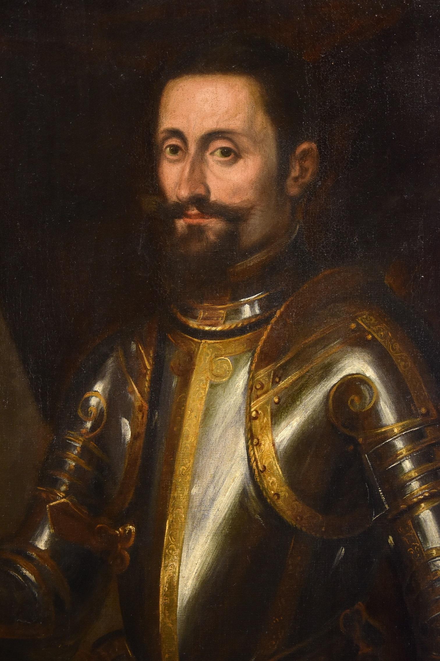 Portrait Knight Armour Titian Paint Oil on canvas Old master 16/17th Century 2