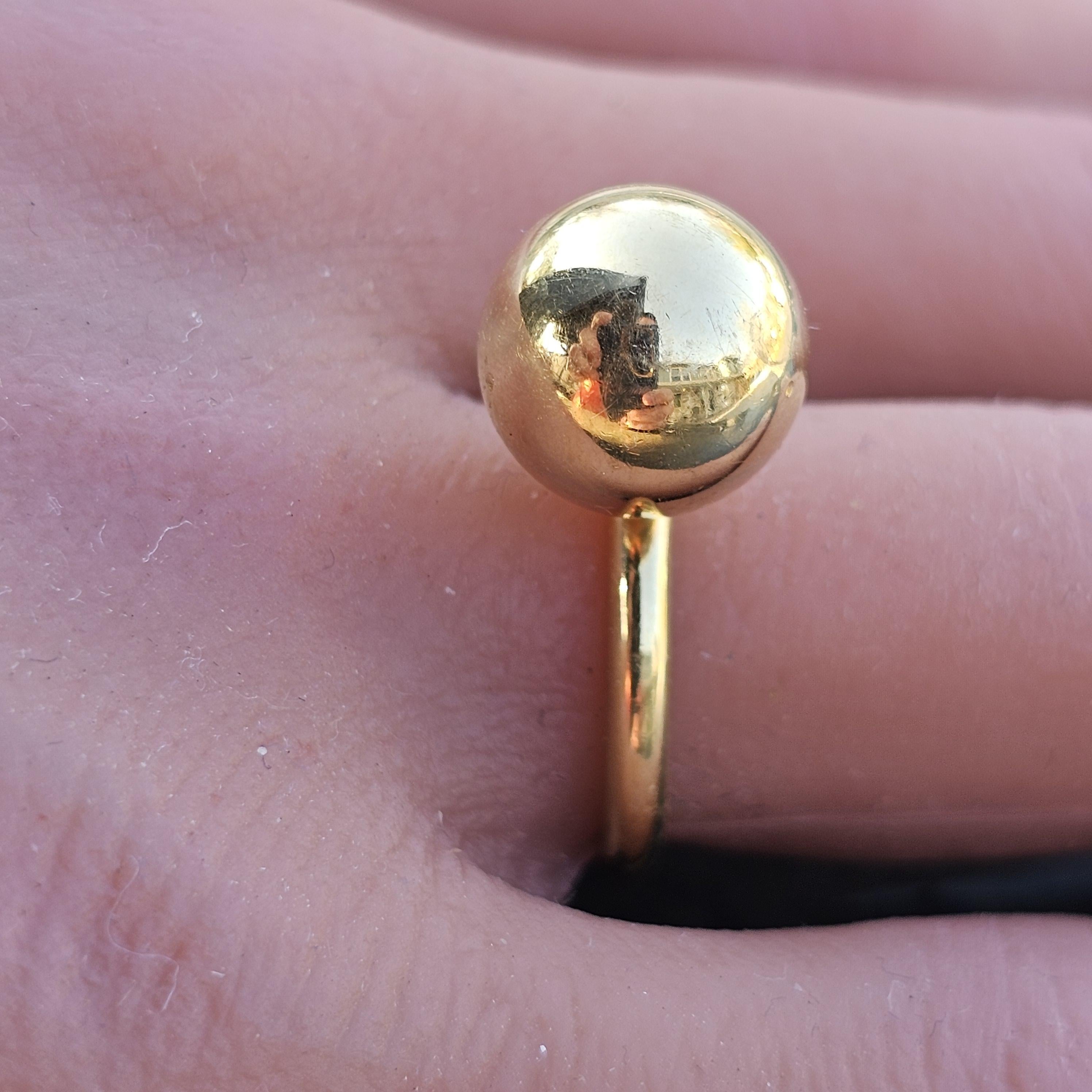 TiTiffany & Co. Hardwear Large 12mm Ball Ring New York 18k Yellow Gold 5.75 7.3g In Good Condition For Sale In Northbrook, IL
