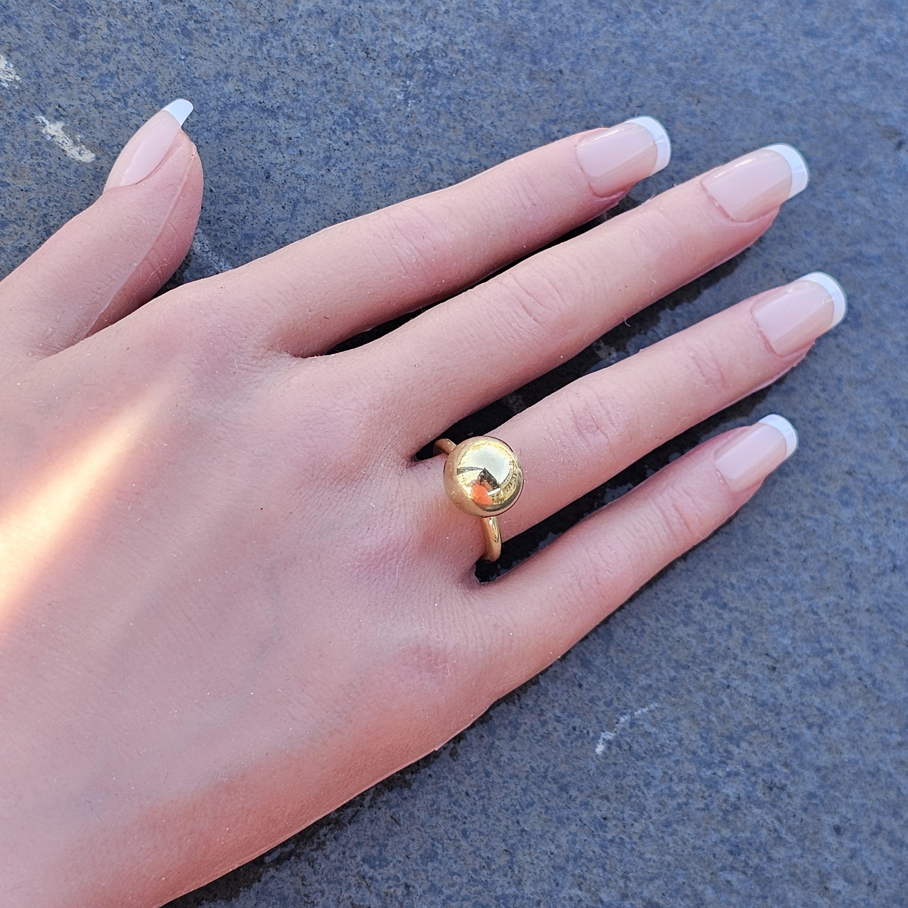 Women's TiTiffany & Co. Hardwear Large 12mm Ball Ring New York 18k Yellow Gold 5.75 7.3g For Sale