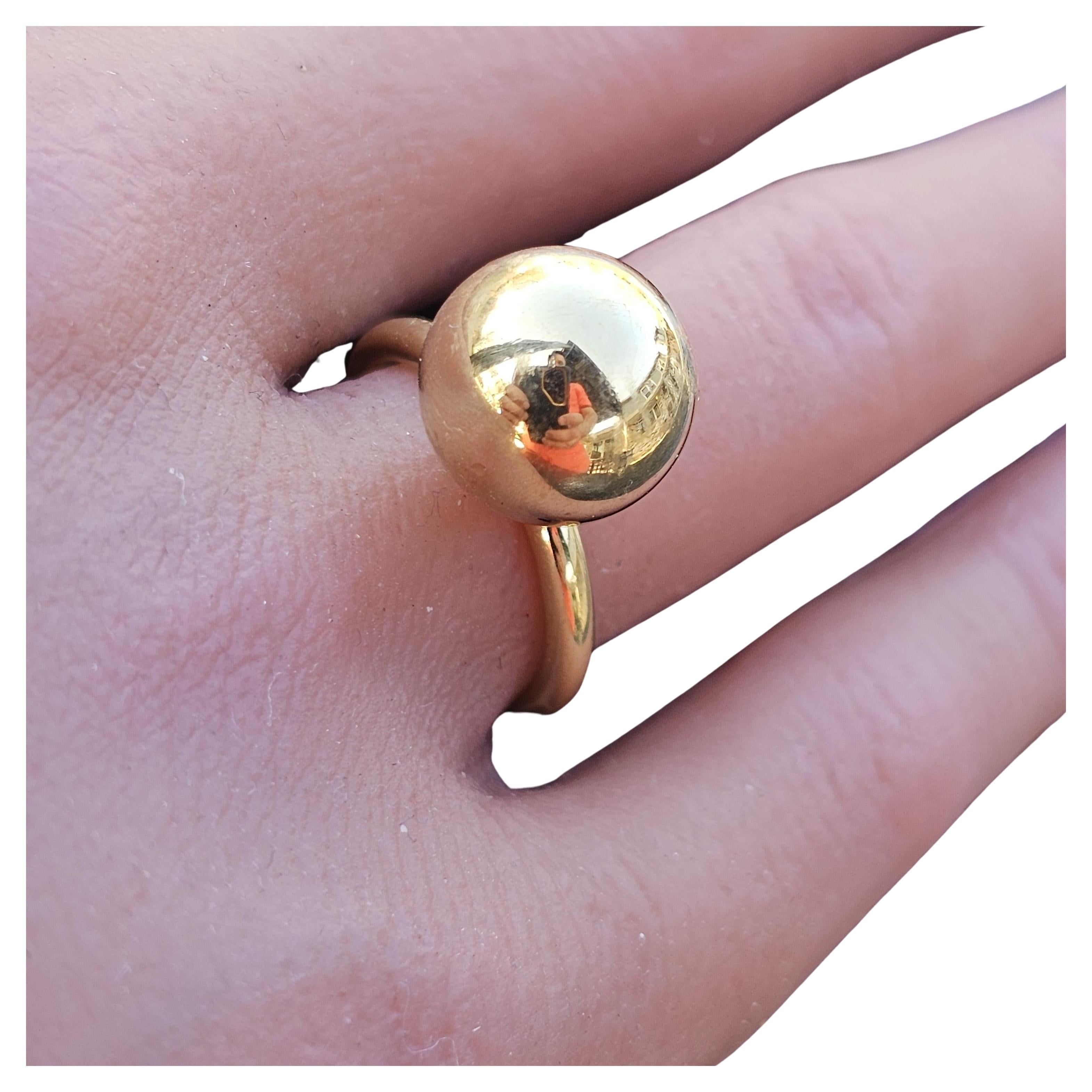 TiTiffany & Co. Hardwear Large 12mm Ball Ring New York 18k Yellow Gold 5.75 7.3g For Sale