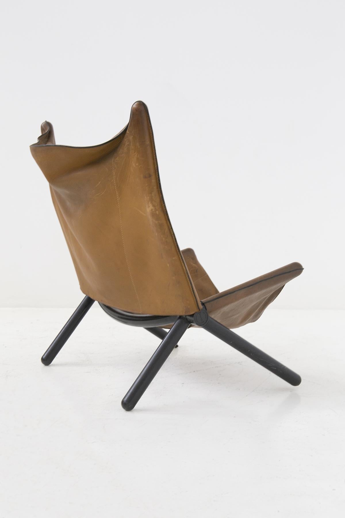 Italian Titina Ammanati and Vitelli Leather Armchair for Brunati