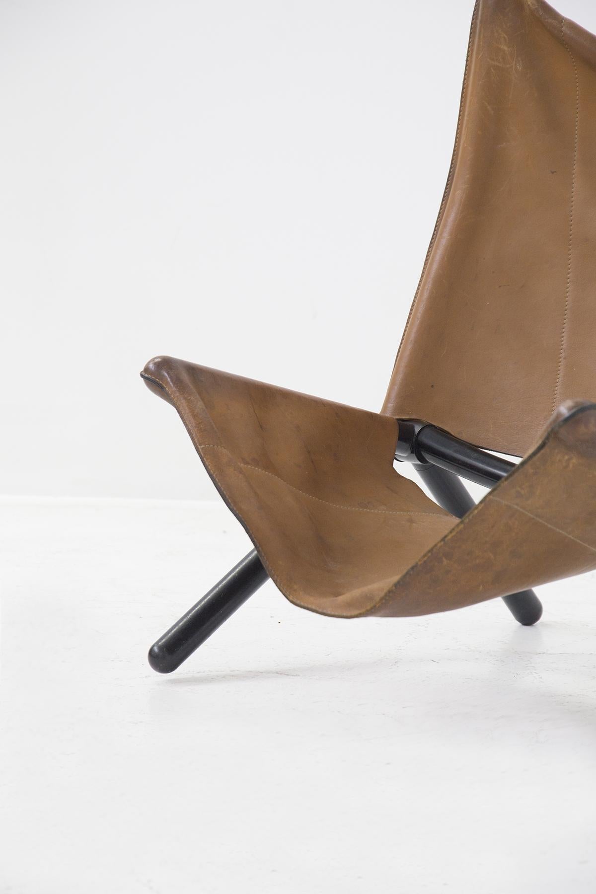 Mid-20th Century Titina Ammanati and Vitelli Leather Armchair for Brunati