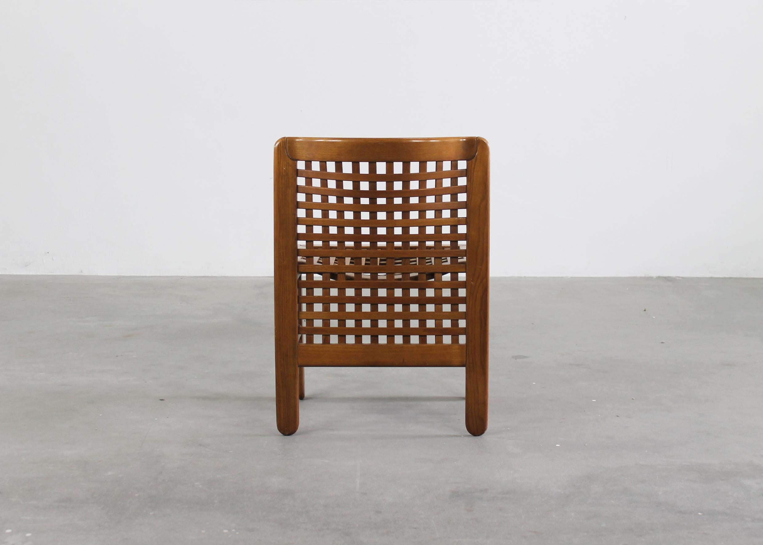 Titina Ammannati & Giampiero Vitelli Six Transenna Chairs By Pozzi And Verga 70s For Sale 2
