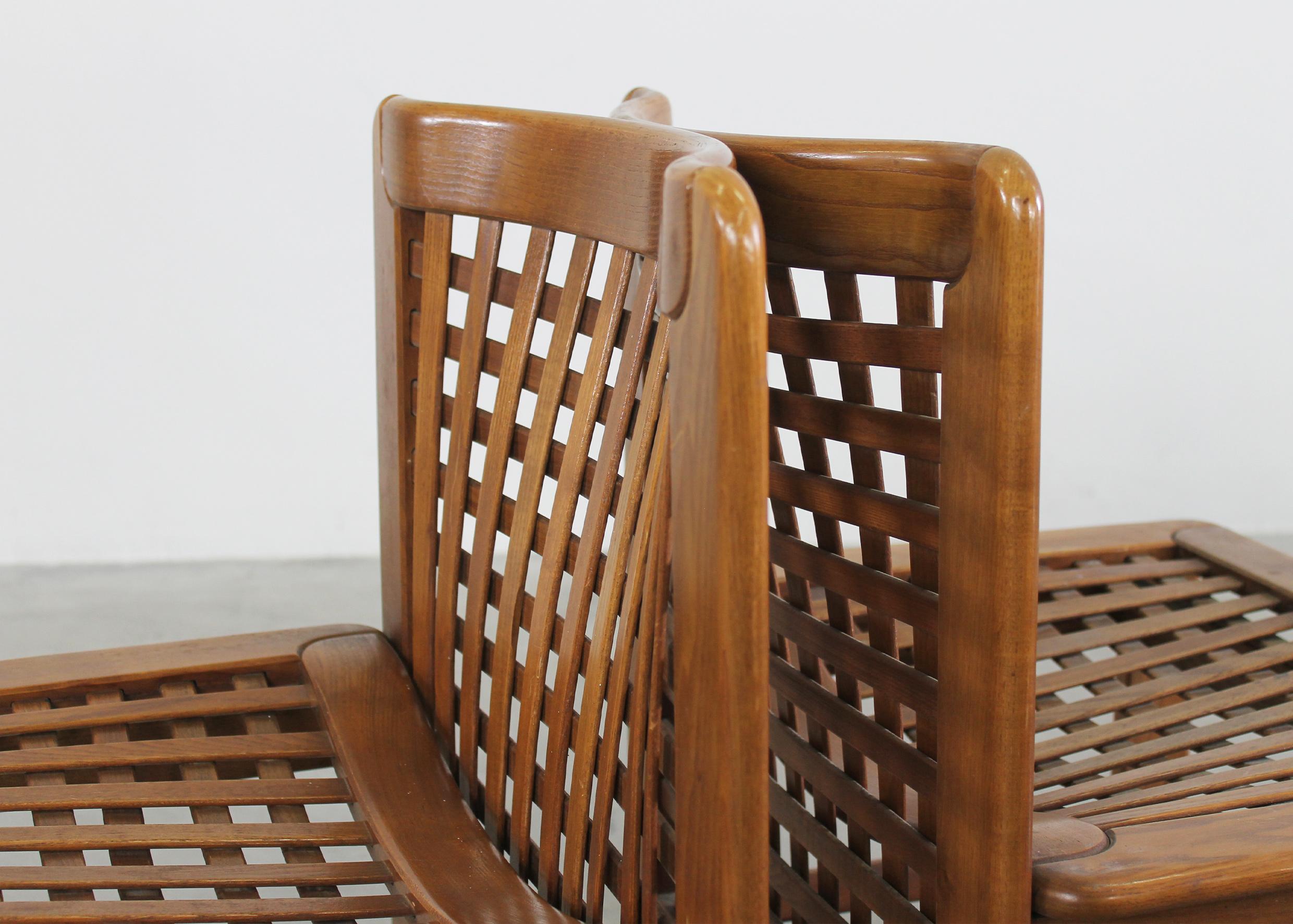 Titina Ammannati & Giampiero Vitelli Six Transenna Chairs By Pozzi And Verga 70s For Sale 6