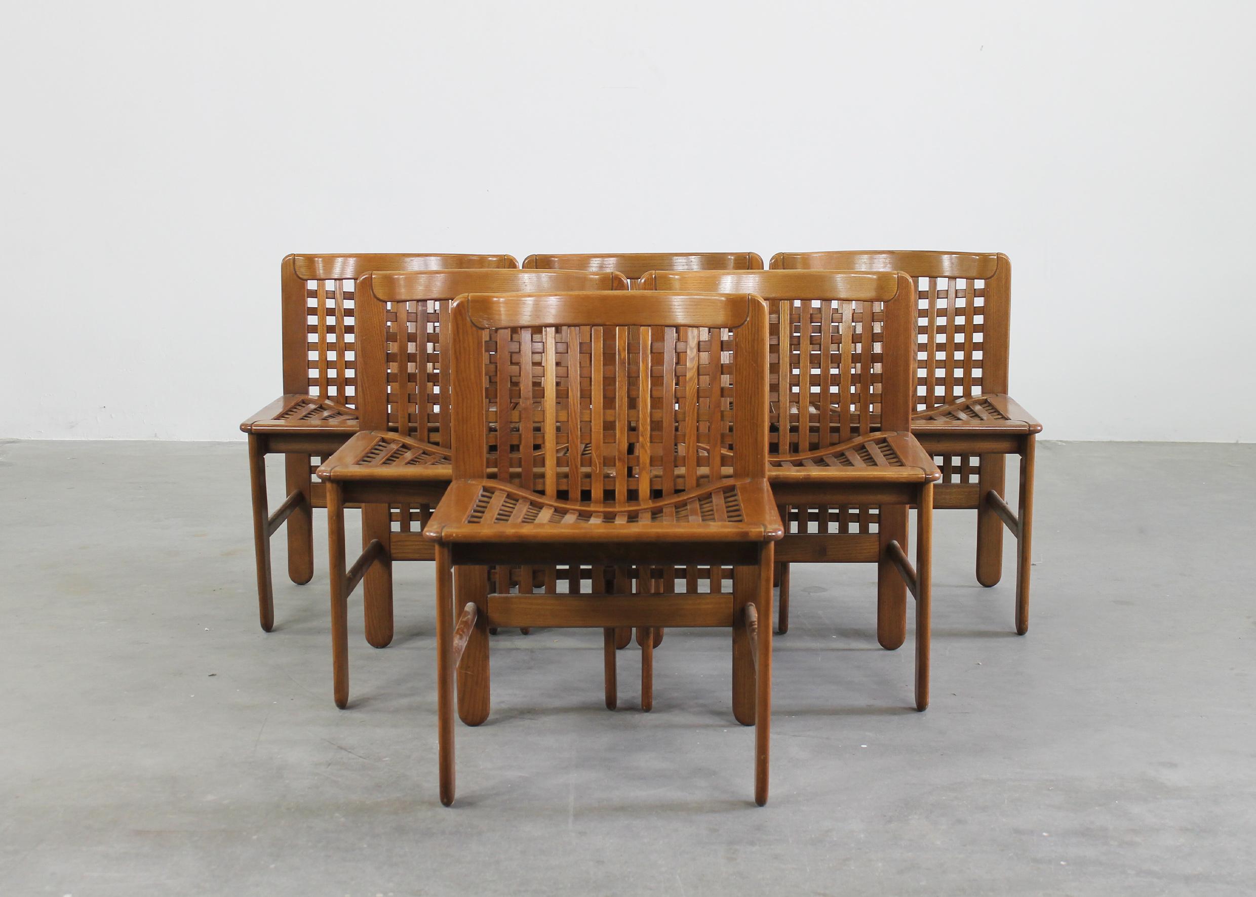 Other Titina Ammannati & Giampiero Vitelli Six Transenna Chairs By Pozzi And Verga 70s For Sale