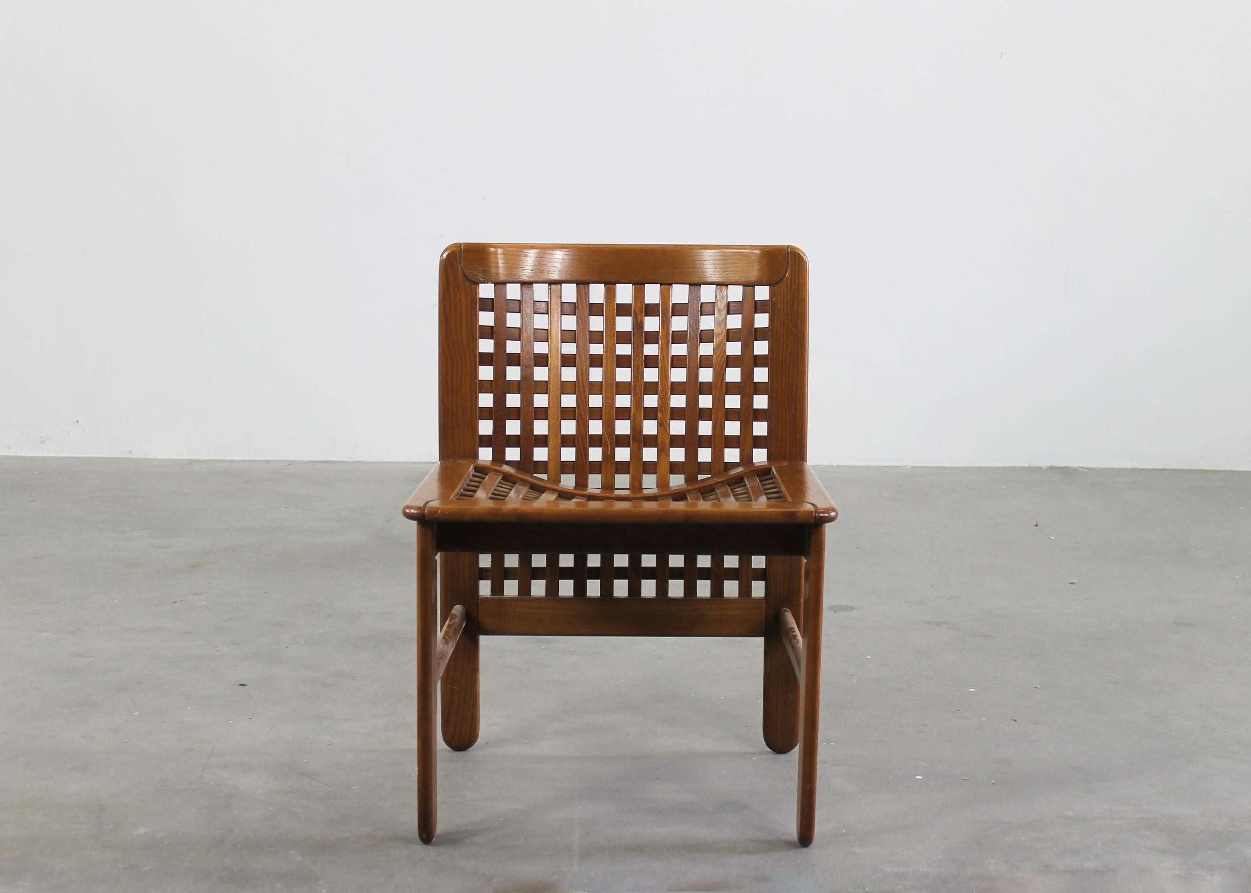 Late 20th Century Titina Ammannati & Giampiero Vitelli Six Transenna Chairs By Pozzi And Verga 70s For Sale