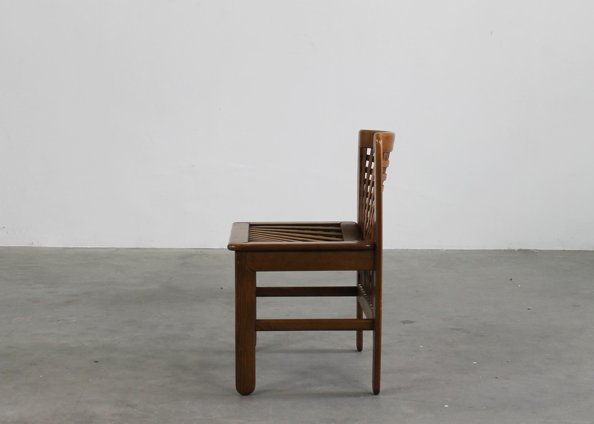 Titina Ammannati & Giampiero Vitelli Six Transenna Chairs By Pozzi And Verga 70s For Sale 1